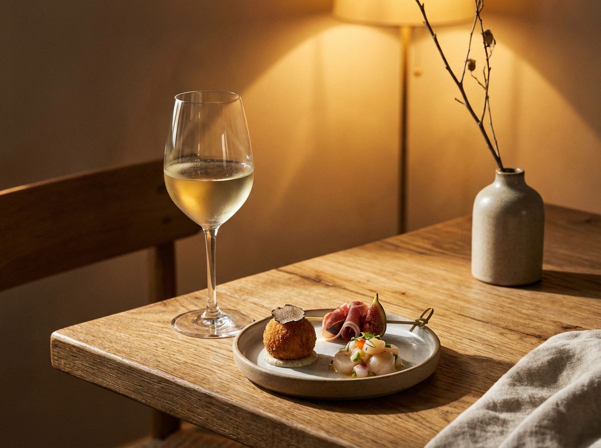 ワインと料理の静物